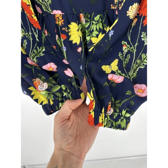 Pomander Place Floral Navy Blouse - Picture 5 of 7